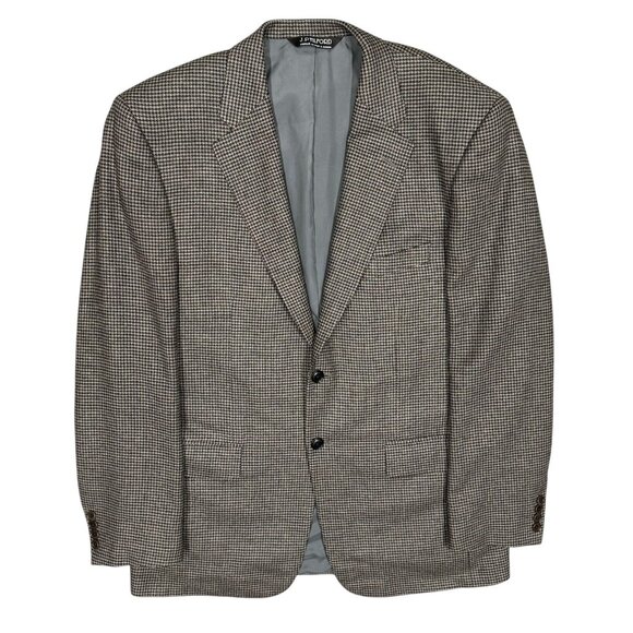 Samuelsohn Wool Cashmere Blazer Houndstooth Sport Coat Brown 41R - Picture 1 of 8